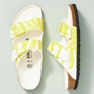 Birkenstock Arizona Women's Sandal Monstera White/Lime Sour 7